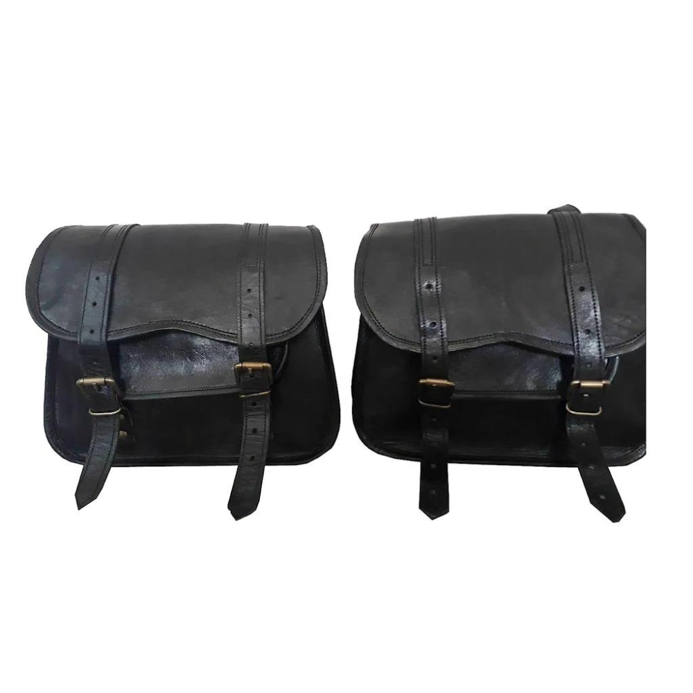 Handmade outlets Leather Bike Bag, Set of two Saddle Panniers, Motorcycle bag Side Pouch, Black Leather Bag, Saddle Bags