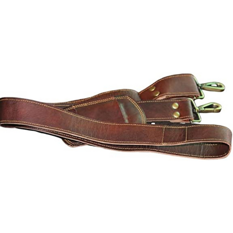 Parrys Leather World Messenger Bag Strap Replacement | Vintage Goat Leather | Adjustable Shoulder Strap For Messenger, Laptop, Camera, Travel Bags and More