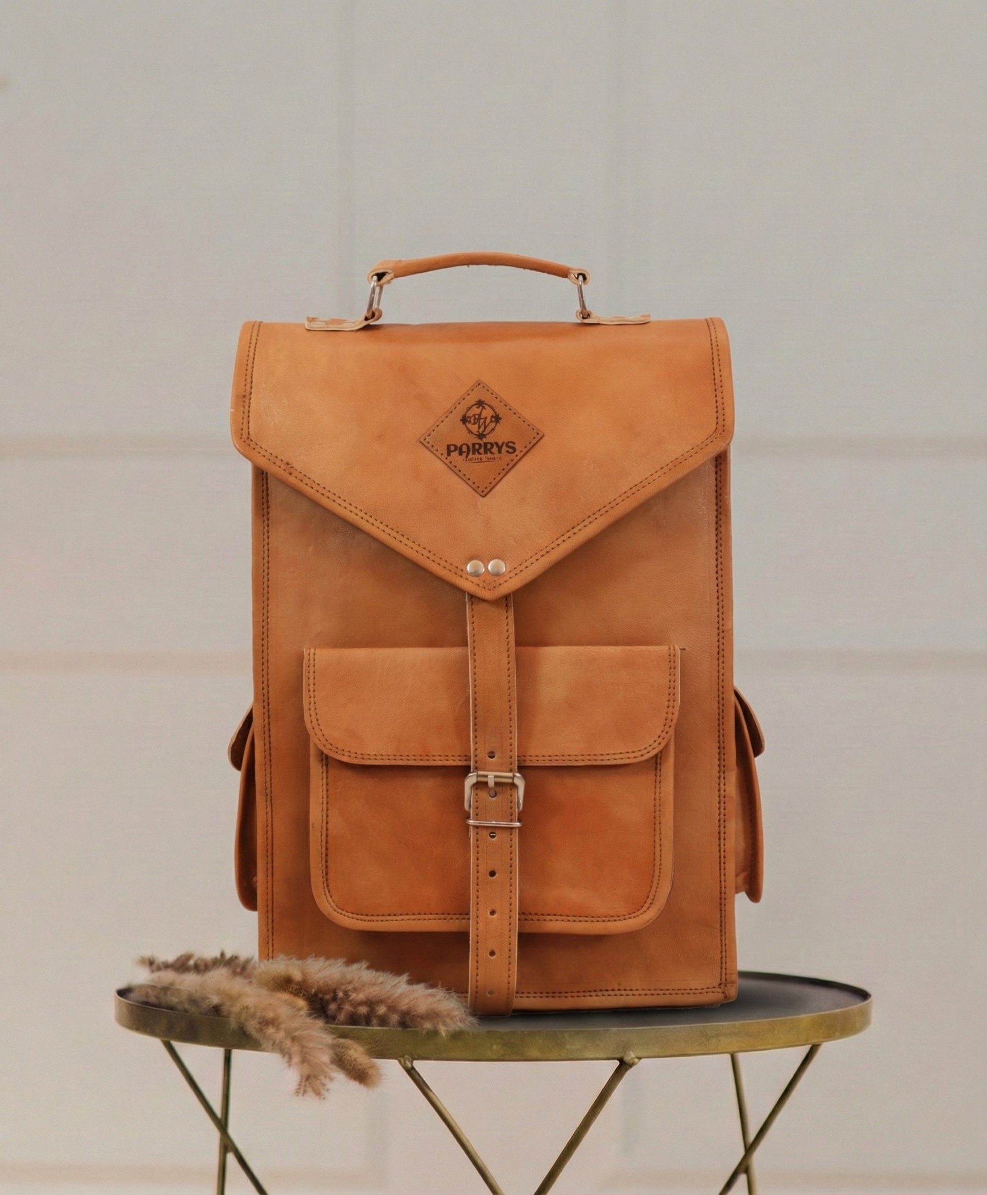 Brown Handmade Leather Backpack – Parrys Leather World