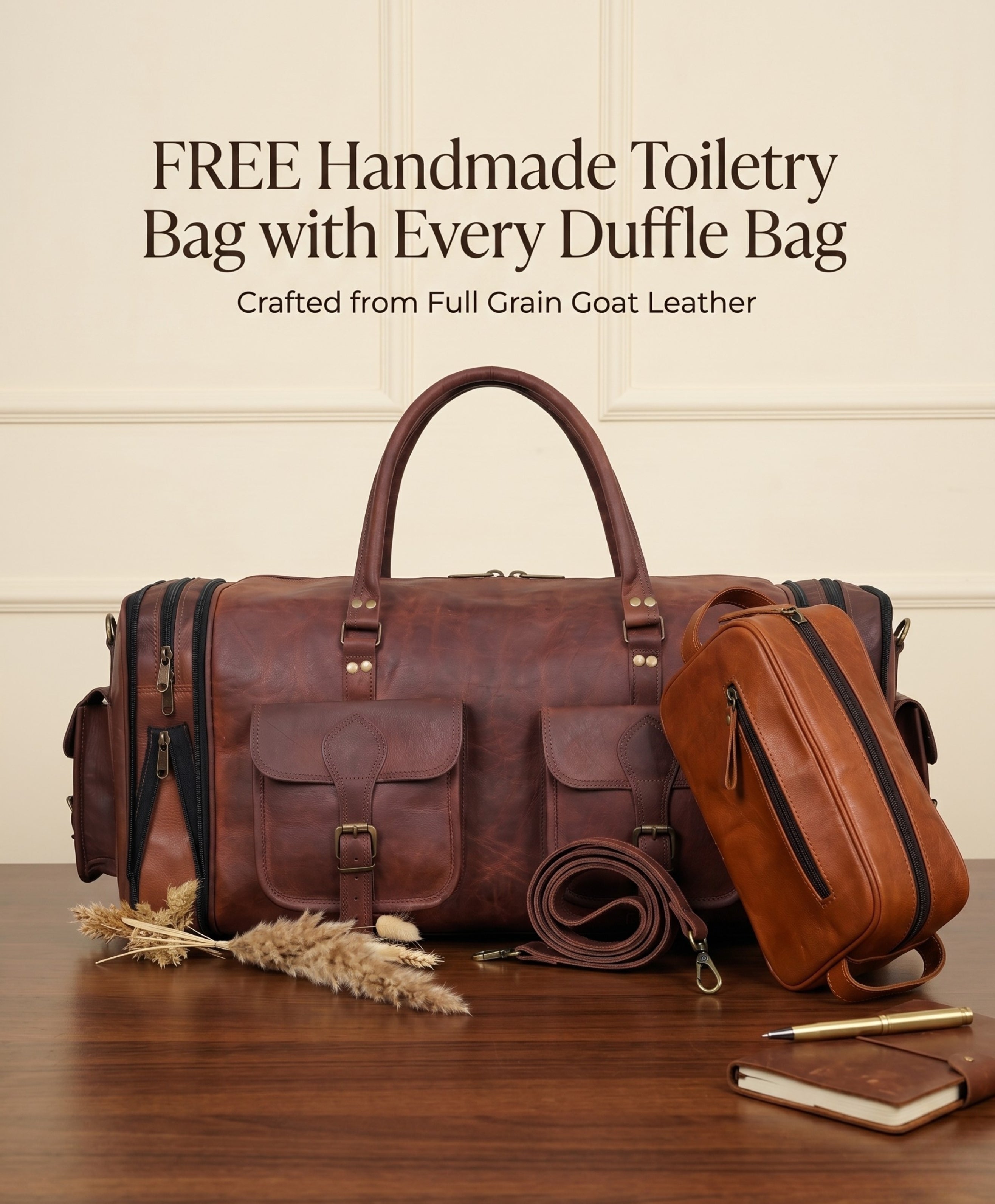 Vintage Brown Leather Weekender Duffel Bag | Parrys – Parrys