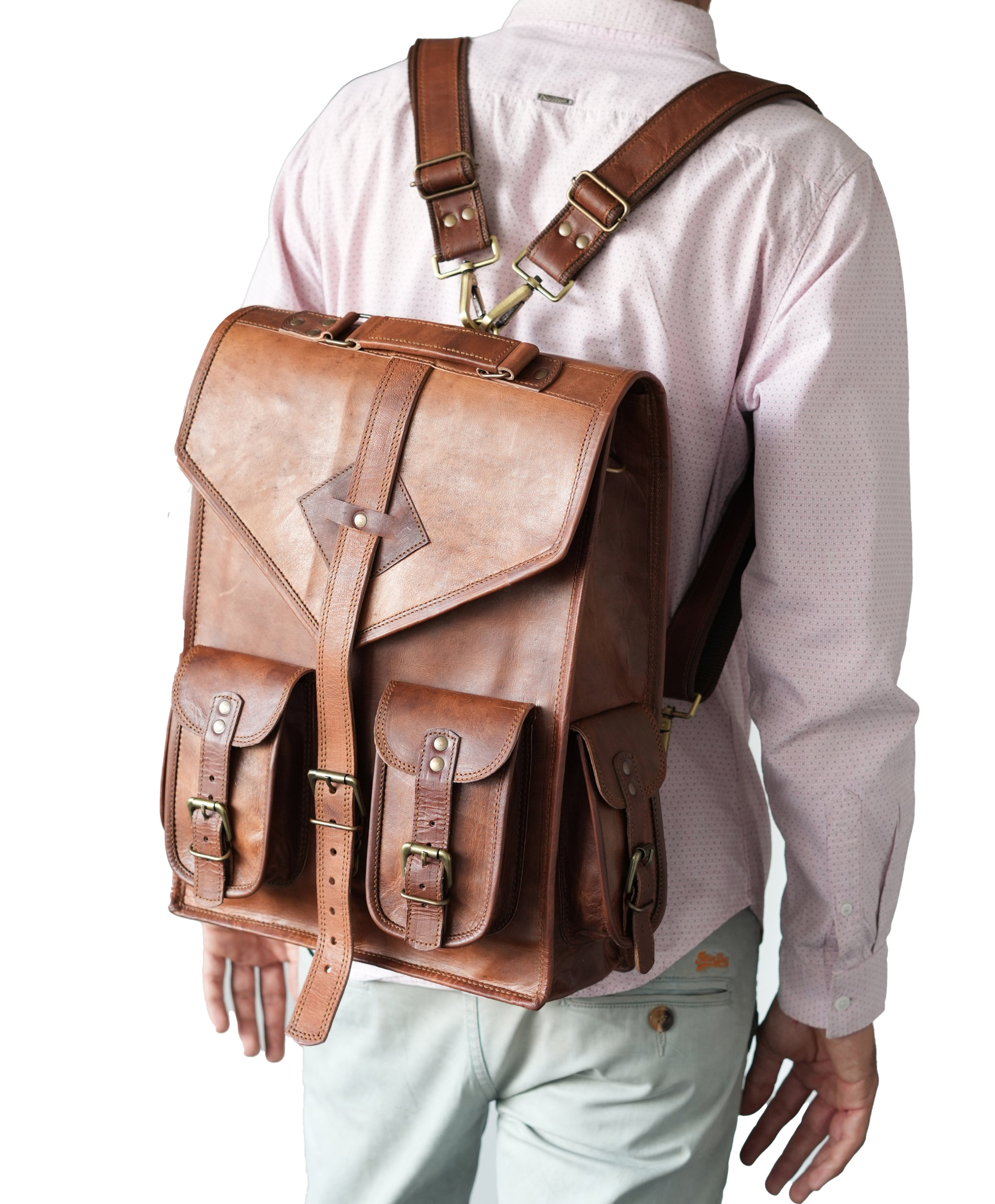 Earth Brown Handmade Leather Backpack – Parrys Leather World