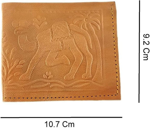 PARRYS LEATHER WORLD Camel Print Handmade Real Leather | Pocket Wallet For Men Money Card Holder