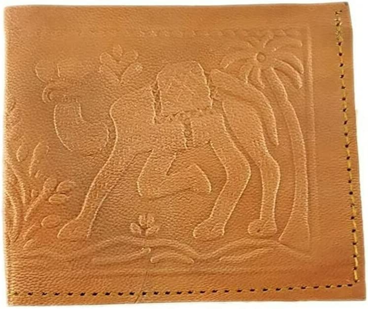 PARRYS LEATHER WORLD Camel Print Handmade Real Leather | Pocket Wallet For Men Money Card Holder