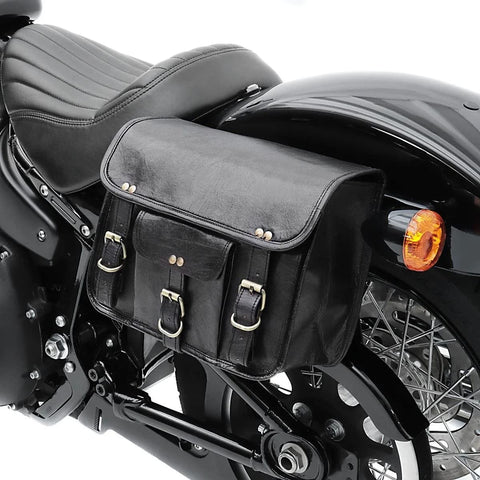 PARRYS LEATHER WORLD – Vintage Leather Bag -Panniers Bags - Classic Designer Side Bag For Bike - 1 Postman BAGS For Bike - Black Leather Saddle bags - Leather Bike Bag PL1-53