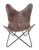 Handmade quilted leather butterfly chair — original Parrys product photo