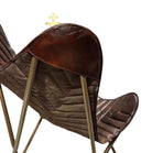 Handmade quilted leather butterfly chair — original Parrys product photo