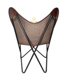Handmade quilted leather butterfly chair — original Parrys product photo