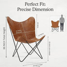 Handmade quilted leather butterfly chair — original Parrys product photo