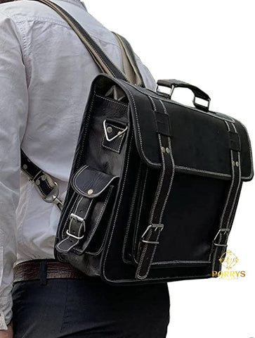 PARRYS LEATHER WORLD Leather Laptop Bag, Multi Compartment Briefcase – Backpack, Document Holder Bag, cross body bag PL1-26