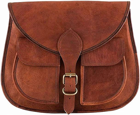 Parrys Leather World Handmade Women's Vintage Style Brown Leather CrossBody Shoulder Bag, Purse, Travel Shoulder Casual Bag For Women
