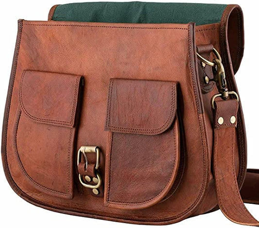 Parrys Leather World Handmade Women's Vintage Style Brown Leather CrossBody Shoulder Bag, Purse, Travel Shoulder Casual Bag For Women