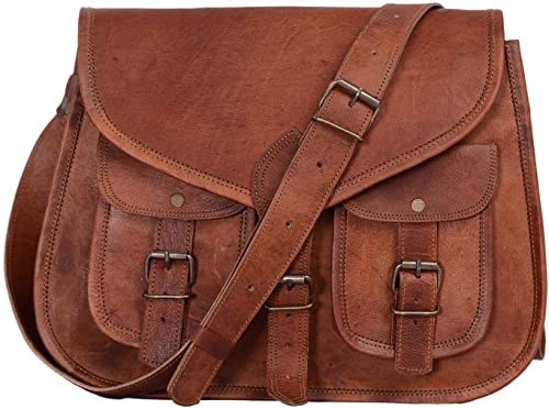 Parrys Leather World Handmade Women's Vintage Style Brown Leather Cross Body Bag, Purse, Travel Shoulder Casual Bag For Women