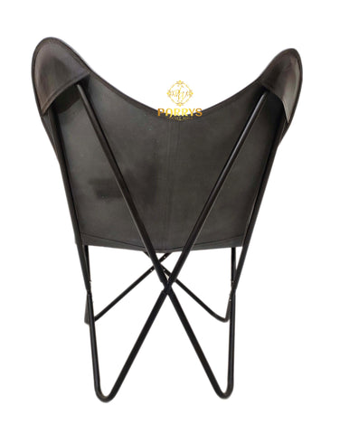 PARRYS LEATHER WORLD - Butterfly Chair - Indian Handmade Leather Butterfly Chair, Comfortable Chair – Iron Frame Openable Chair, Relaxing Chair, Office Chair