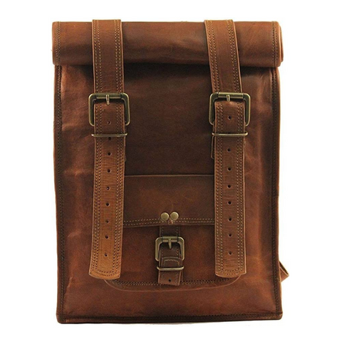 Leather Backpack for Men, Handmade Leather Backpack Shoulder Rucksack for Travel