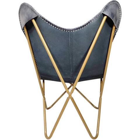 Leather Butterfly Chair with Footstool
