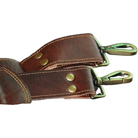 Parrys Leather World Messenger Bag Strap Replacement | Vintage Goat Leather | Adjustable Shoulder Strap For Messenger, Laptop, Camera, Travel Bags and More