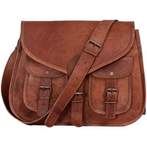 Parrys Leather World Handmade Women's Vintage Style Brown Leather Cross Body Bag, Purse, Travel Shoulder Casual Bag For Women