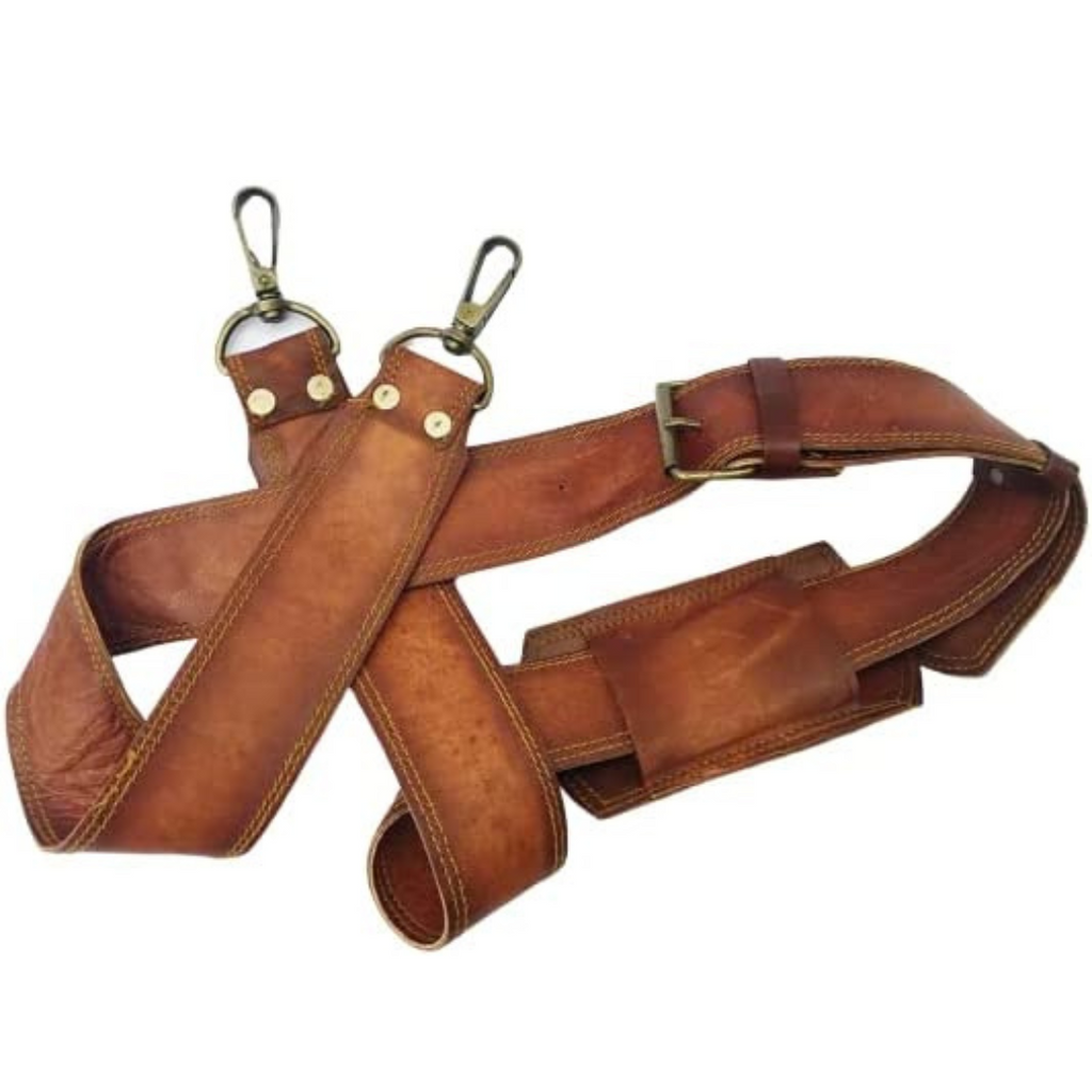 Parrys Leather World Messenger Bag Strap Replacement | Vintage Goat Leather | Adjustable Shoulder Strap | Shoulder Strap For Messenger, Laptop, Camera, Travel Bags and More