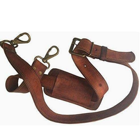 Parrys Leather World Messenger Bag Strap Replacement | Vintage Goat Leather | Adjustable Shoulder Strap | Shoulder Strap For Messenger, Laptop, Camera, Travel Bags and More