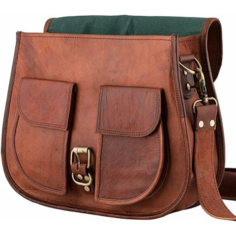 Parrys Leather World Handmade Women's Vintage Style Brown Leather CrossBody Shoulder Bag, Purse, Travel Shoulder Casual Bag For Women